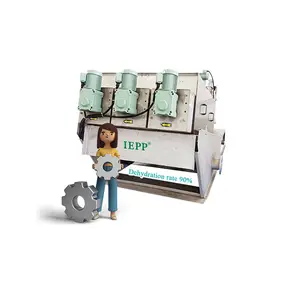 IEPP factory sewage treatment equipment manufacturer supplier multi disc screw press sludge dehydrator mud dewatering machine
