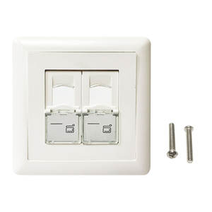 86-Type Double Ports Intérieur Mural Réseau LAN Façade Prise Keystone Jack RJ45 Plug avec Double RJ45 Prise Murale - Product Image 1