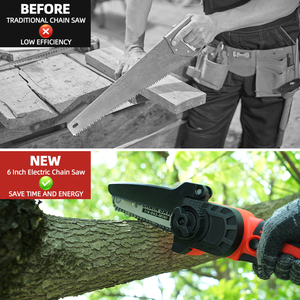 Scie à chaîne électrique sans fil YaJin Industrial DIY pour l'élagage des arbres, 6 pouces, moteur sans balais, utilisation à une main, haute efficacité - Product Image 6