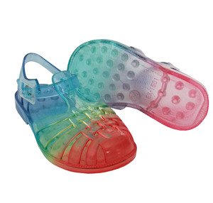 Clear Kids Girls Sandals Rainbow PVC Jelly Shoes New Summer Beach Sea Footwear - Product Image 1