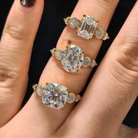 Bague de mariage unisexe TELULA Classic 3CT, coupe ovale, certifiée GRA, plaquée or, sertie de griffes, en argent sterling S925, moissanite