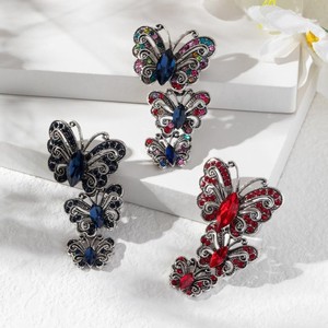 Autumn Winter Butterfly Full Diamond Alloy Brooch <b>Pins</b> Female Luxury Wedding Party Engagement Corsage Gold Plated Gift - Product Image 3