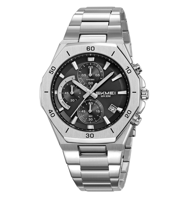 High Quality Fashion Business Luxury Chronograph Dive Watch Skmei 2452 Stainless Steel Strap Quartz Watch