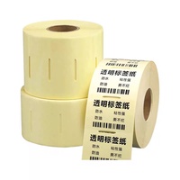 Kertas Label berperekat PET transparan 30 40 50 60 70 80 100 tahan air dan Label Printer Transfer termal tahan air