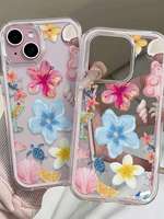 Nouvelle Coque de Téléphone Portable en TPU à Motifs Floraux pour iPhone 14 12 15 17 Air 18 Pro Max, Coque Arrière 2-en-1 à Couleurs Changeantes