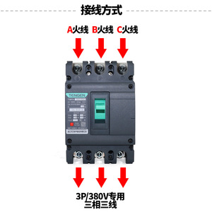 Disjoncteur à boîtier moulé Tengen Tgm1n 320L 3P 380V, thermique-magnétique, triphasé, interrupteur à air - Product Image 1