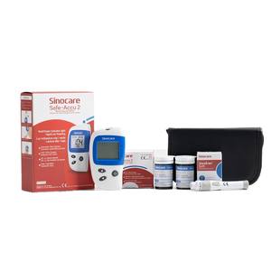 Kit <span class=keywords><strong>de</strong></span> <span class=keywords><strong>medidor</strong></span> <span class=keywords><strong>de</strong></span> <span class=keywords><strong>glucosa</strong></span> en sangre <span class=keywords><strong>Sinocare</strong></span> Safe Accu 2 con tiras reactivas y lancetas para uso doméstico - Product Image 1