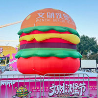 Modèle de mascotte de burger gonflable personnalisé géant pour la publicité en extérieur, la promotion d'événements, la décoration de fêtes et l'affichage