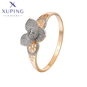 A00513260 xuping Jewelry Fashion 18k gold-plated lotus and diamond set luxury elegant bracelet for women