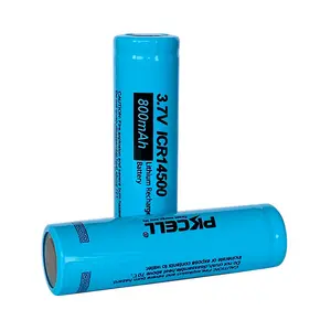 PKCELL 14500 Rechargeable Battery ICR14500 AA Size 800mAh Li-ion Battery For Flashlight