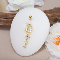 Anneaux de nombril pendulants 14G en acier inoxydable, accessoires de piercing corporel pour femmes, parfaits pour l'été, la plage et les fêtes à la piscine