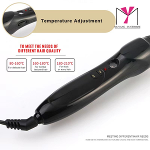 Peigne chauffant électrique MUYANG avec revêtement céramique, 1500W, température réglable, écran LED, coiffeur de cheveux noir, rose, or - Product Image 3