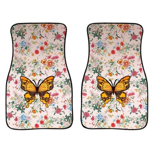 Drop Shipping Tapis de sol en papier pour voitures 2PCS Impression à la demande Tapis de sol pour <span class=keywords><strong>voiture</strong></span> Papillons et fleurs Tapis de sol universels pour <span class=keywords><strong>voiture</strong></span> - Product Image 2