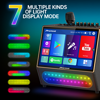 Listo para enviar Dual 5,25 "Woofer 40W Android 12 2G + 32G WiFi Máquina de karaoke portátil recargable todo en uno con micrófonos UHF