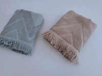 Serviettes turques en relief avec glands Serviette de plage en coton jacquard teint en fil