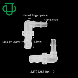 Connecteur coudé fileté Jiyou PP en plastique 1/4-28UNF pour tuyau d'eau et d'air avec connexion par emboîtement - Product Image 2