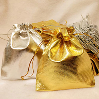 Personnalisé or argent métallisé feuille cadeau bijoux stockage chaîne sac Bundle poche paillettes tissu cordon pochette sac pour l'emballage
