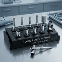 Kit de fabrication de copeaux d'os dentaires manuels en acier inoxydable avec ensemble de bouchons