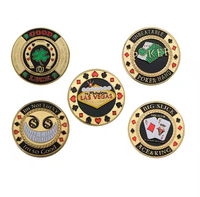 Protecteur de Cartes de Poker Personnalisé, Pièce de Monnaie de Casino Porte-Bonheur en Métal Doré, Pièce de Défi pour Soirée Poker, Cadeau en Gros