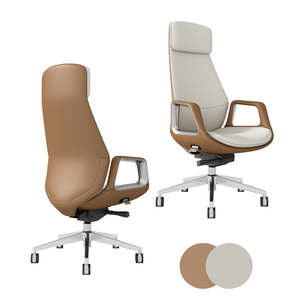 Sillas de Escritorio Giratorias de Cuero Genuino, Sillas de Oficina de Lujo Ajustables, Cómodas y Modernas, Ergonómicas para Personal de Oficina - Product Image 1