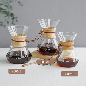 HIGHWIN 400ml 600ml 800ml <span class=keywords><strong>Verre</strong></span> borosilicaté Verser sur <span class=keywords><strong>cafetière</strong></span> <span class=keywords><strong>avec</strong></span> <span class=keywords><strong>filtre</strong></span> réutilisable <span class=keywords><strong>en</strong></span> acier inoxydable - Product Image 3