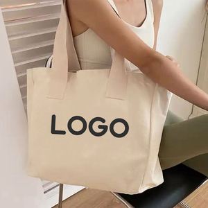 Custom Letter Print East Bridge Casual <b>Canvas</b> Large Crossbody Shopping Bag with Shoulder Strap Brand Promotional <b>Box</b> Packaging - Product Image 1