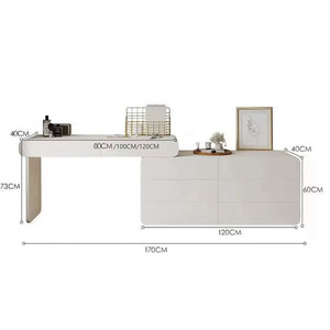 Màu Trắng góc Vanity phụ nữ nội thất phòng ngủ đa chức năng trang điểm bàn dressers với LED gương - Product Image 5