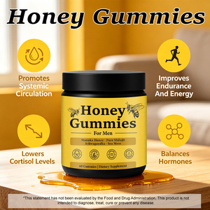 Gummies au <span class=keywords><strong>miel</strong></span> <span class=keywords><strong>de</strong></span> marque privée pour hommes avec <span class=keywords><strong>miel</strong></span> <span class=keywords><strong>de</strong></span> <span class=keywords><strong>Manuka</strong></span>, Shilajit, Ashwagandha et mousse marine pour l'endurance et la réduction du cortisol - Product Image 3