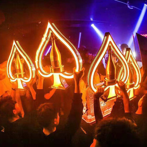 Ace of Spades Support à vin en acier inoxydable haut de gamme Barre lumineuse KTV Présentoir King Liquor Base pour Champagne et vins - Product Image 5