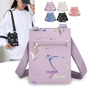 Mini Square Crossbody Bag 7 Inch Zipper Portable Shoulder Bag For Women Everyday Use Pink Blue Purple Black Off White - Product Image 3