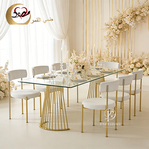 Mesa de Comedor Ecológica de Acero Inoxidable Dorado para Eventos - Product Image 1