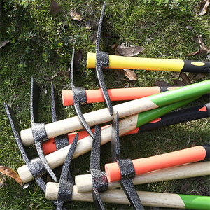 Mini <span class=keywords><strong>houe</strong></span> de jardin à <span class=keywords><strong>deux</strong></span> têtes en acier au carbone de haute qualité, poignée en fibre de verre, creuser le sol à 3 broches - Product Image 2