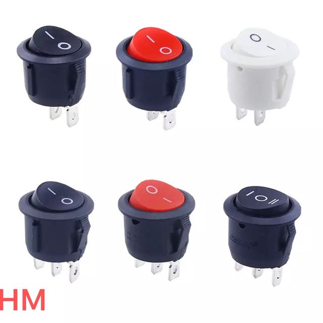 Hot Sale KCD Series On-Off Round Rocker Switch with Redblack White Non-Lighted Button 10A 250VAC for Switch Panels