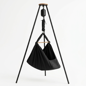 Soporte de Metal Resistente para <span class=keywords><strong>Hamaca</strong></span> de Bebé, Plegable y Portátil, Diseño Europeo para Dormitorio, Color Negro - Product Image 1