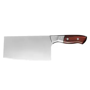 Çin dayanıklı yüksek kaliteli uç kesme cleaver geniş bıçak paslanmaz çelik mutfak şef bıçağı 8 inç diy özel kolu