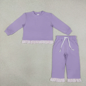 Vêtements en coton pour enfants en gros, ensembles de chemises à manches longues et de pantalons longs pour bébés filles - Product Image 4