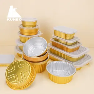 Packaging Take Out Fast Food Storage Containers Disposable Aluminum Container Food Pan Takeaway Meal Prep Box With Lid