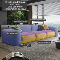 Ensemble de canapés nuage en velours de luxe pour salon, avec structure en bois massif et rembourrage en éponge, idéal pour appartement, hôtel et villa