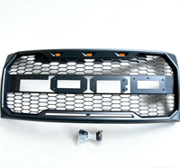 Parrilla Delantera Modificada en Negro Mate para Ford F150 F-150 2009 2010 2011 2012 2013 2014 con Luces LED Ámbar