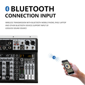 Console de mixage audio professionnelle SONO 4/6/8 canaux en métal et plastique avec effets intégrés, égaliseur 3 bandes – Contrôleur DJ de haute qualité - Product Image 5