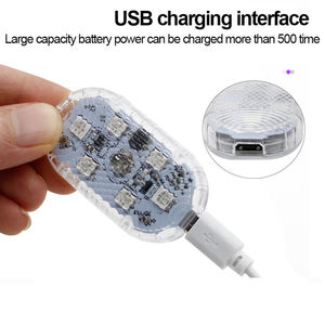Lampe de lecture pour <span class=keywords><strong>voiture</strong></span> Nebrixglova, lampe de plafond d'ambiance, base magnétique, rechargeable par USB, commande tactile, 6V, garantie 1 an, intérieur - Product Image 5