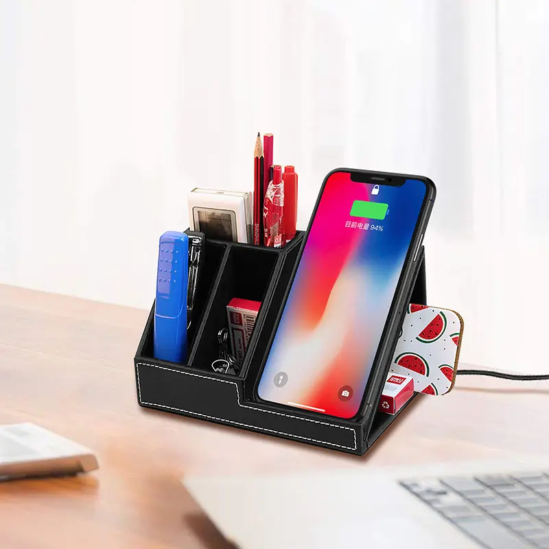 Multi-function Wireless Charger Phone Holder Pen Holder For huawei xiaomi LG Iphone 8X Samsung Galaxy S9 S8 S7 Charger