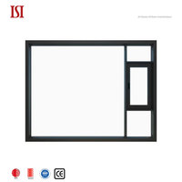 Ventanas abatibles de diseño externo moderno de marca superior, puente roto, aislamiento térmico, aleación de aluminio templado para cocina Villa