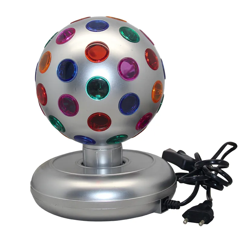 Bola de discoteca para niños, luces de escenario RGB de 6 pulgadas con cambio de color plateado