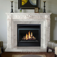 Xuan quang — cheminée de luxe en pierre dorée, manteau Beige en marbre naturel, décoration d'intérieur pour Villa