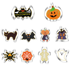 Coupe-sandwich d'Halloween pour enfants coupe-biscuits en acier inoxydable citrouille fantôme <span class=keywords><strong>chauve</strong></span>-<span class=keywords><strong>souris</strong></span> chat chapeau de sorcière <span class=keywords><strong>emporte</strong></span>-pièces - Product Image 2