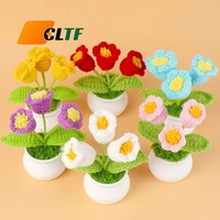 Fleur en pot tricotée et crochetée à la main, Muguet en pot tricoté, Fleur au crochet, Muguet au crochet en pot