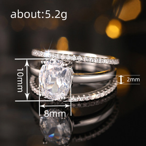 แหวนทองเหลืองชุบทอง14K ทันสมัยสำหรับผู้หญิงประดับเพชรเม็ดเดี่ยว CZs เครื่องประดับแฟชั่นด้วยการออกแบบที่เป็นเอกลักษณ์ - Product Image 5