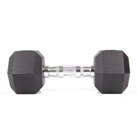 Équipement de musculation pour la maison et les salles de sport commerciales, vente en gros, haltères hexagonaux durables recouverts de caoutchouc personnalisés
