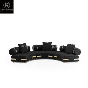 Hitam dua sisi desain Modern Modular lobi Set <span class=keywords><strong>Sofa</strong></span> furnitur bulat bentuk <span class=keywords><strong>S</strong></span> mewah kantor Hotel lobi <span class=keywords><strong>Sofa</strong></span> - Product Image 2